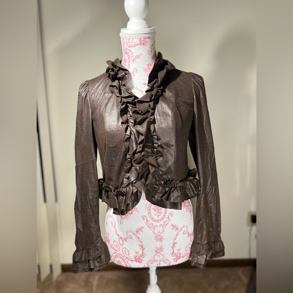 INC Petite Brown Bolero Jacket size XS